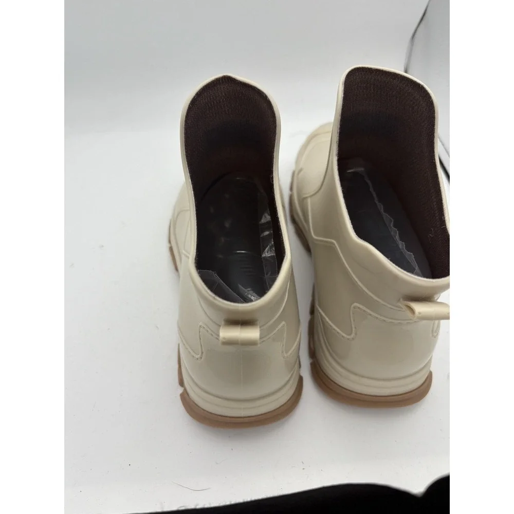 Albicker Boots Mens Size 9 White Rubber Ankle Rain Waterproof Slip Resistant